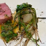 Bekk - 炭火焼きにした野菜もジューシーで美味しかった