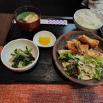 鳥塩竜田揚げランチ