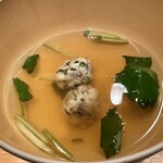 あじふらい てしお - あじつみれのお澄まし