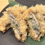 あじふらい てしお - 椎茸とあじつみれの挟み揚げ
