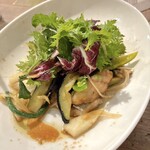 百瀬食堂 - 揚げ魚と野菜サラダ 今日のお魚はアジ