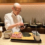 銀座 しのはら - 鮪手巻き