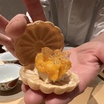 銀座 しのはら - あんぽ柿とフォアグラの最中