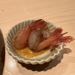 銀座 しのはら - ボタン海老紹興酒漬け ウニソース