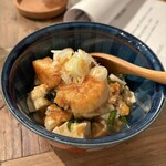 百瀬食堂 - 焼きほたてとわかめ・お豆腐の和え物