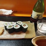 いさみ寿司 - あじしそ巻 ＆ 松の司 純米吟醸