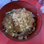 ラーメン富士丸 - 釜玉そば汁 on 白