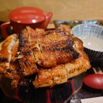 ひつまぶし 花岡 - 大盛りはハミ出ます