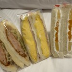 サンドイッチ工房 サンドリア 本店 - エビマヨ　ダブルエッグ　フルーツ