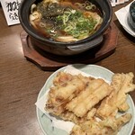 食やますぞう - ちく天うどん。別皿が嬉しい。