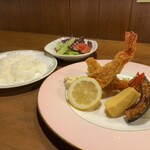 梵亭 - 海老フライランチ(サラダ・ライス付き)