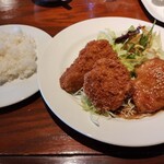 レストラン Kiya - 日替わりランチのヒレカツとチキンのソテー