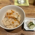 代官山 いっさい喝采 - よそっていただきました　2人で2杯ずつありました