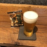 麹町いづみや しろ - あがりビール ・亀田 海苔ピーパック