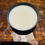 鮨 三心 - タラの白子のスープ