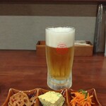 島ちょぼ - 料理写真:オリオン生ビール＆突き出し