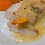 キッチン ブルー グローブ - パンプキンのポテサラを添えて