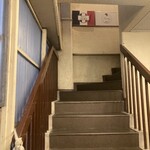 ビストロ アオキ - こちらの階段を上がります。2F