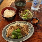 焼肉の鉄人ひなた - プレミアムポークのしょうが焼き（1500円）