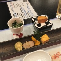 屋形船 品川 船清 - 前菜 あん肝、白子等が