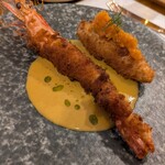 BISTRO Vie - 海老フライにアジのフライ。このアジのフライも単なるアジフライじゃない！！中には、、、㊙(笑)