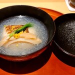 銀座 しのはら - 鯛と車麩　蕪の吹雪仕立て