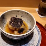 銀座 しのはら - 海老芋、蕪、フォアグラ、白子の天婦羅