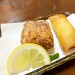 おいらせ - えび俵揚げ（¥770）とりんご春巻揚（¥440）