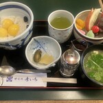 甘味処 彦いち - 栗おこわセット（¥1,140）