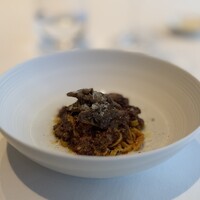 Ristorante Ecru - パスタ　ボロネーゼ 赤ワインで煮込まれた黒毛和牛のボロネーゼと手作りのタリアテンレ。これは美味い。味のコク、食感、タリアテンレとの相性、全てが絶妙。