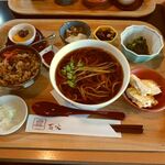 手打ちそば 百丈 - 蕎麦定食　かけ