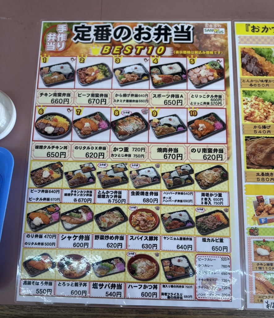 サンクス メニュー