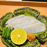 日本料理 晴山 - 三河の天然のトラフグのたたき
