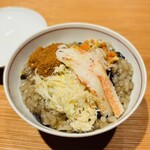 日本料理 晴山 - セイコガニと香茸の飯蒸し