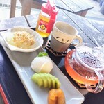 cafe123 - 料理写真:マイフェイバリットはちみつきなこ寒天セット