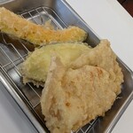 天麩羅処 ひらお - かぼちゃ　なす　追加の豚