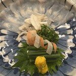277013328 - 昼懐石１５７３０円。てっさ。包丁技が活きています。