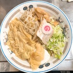 中華そば みたか - ワンタンメン油そば半熟卵付き（麺軽）