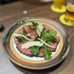 なぎさのハンバーガー - 黒毛和牛薪火焼き　冷製カルパッチョ仕立て