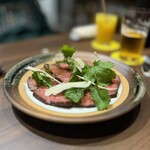 なぎさのハンバーガー - 黒毛和牛薪火焼き　冷製カルパッチョ仕立て