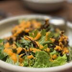 なぎさのハンバーガー - 鎌倉野菜のグリーンサラダ　鎌倉人参のドレッシング