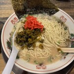 博多一丁 - 替え玉　高菜、紅生姜のせ