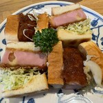 ペリカンカフェ - 上から見たハムカツサンド。