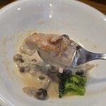 キッチン ブルー グローブ - そしてチキン