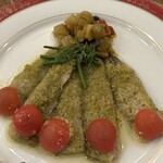 ヴィラージュ - イワシの香草パン粉焼き、ラタトゥーユが添えられてます