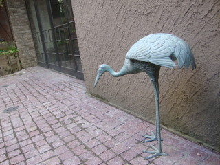 千年茶館 - 入り口には鶴も