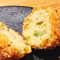 魚工房 としまや - アワビと生海苔のクリームコロッケ