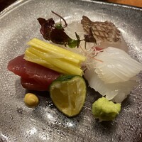 御料理 古川 - 刺身の盛り合わせ