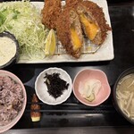 とんかつ多酒多彩 地蔵 - 牡蠣フライ（2個）とチーズメンチ勝つ御膳 1,980円