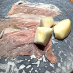 luogo - 群馬麦豚の生ハム、洋梨